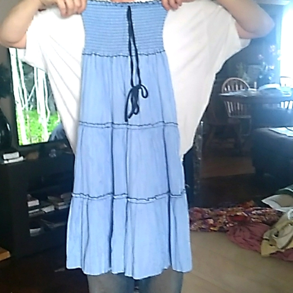 Light blue semi sheer summer dress